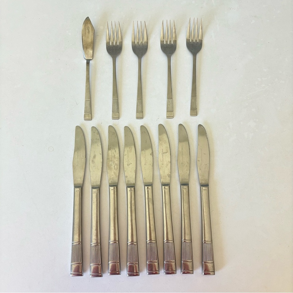 13pc Elden Stainless Steel Flatware Steak Knives Salad Fork Butter Knife Japan